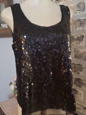 Forever21 Black Sequin Tank Top
